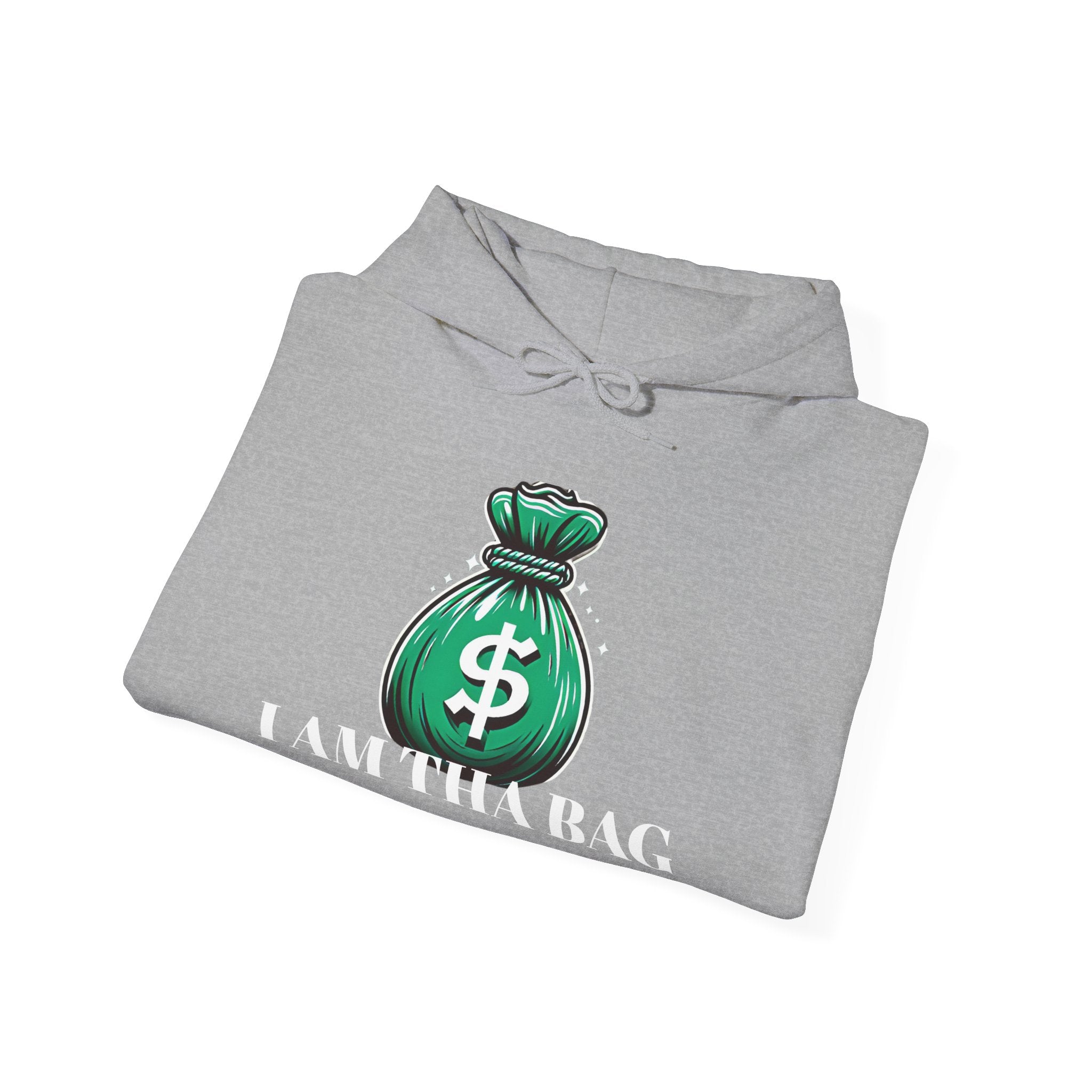 Money Bag Unisex Hooded Sweatshirt - 'I am the Bag' Design