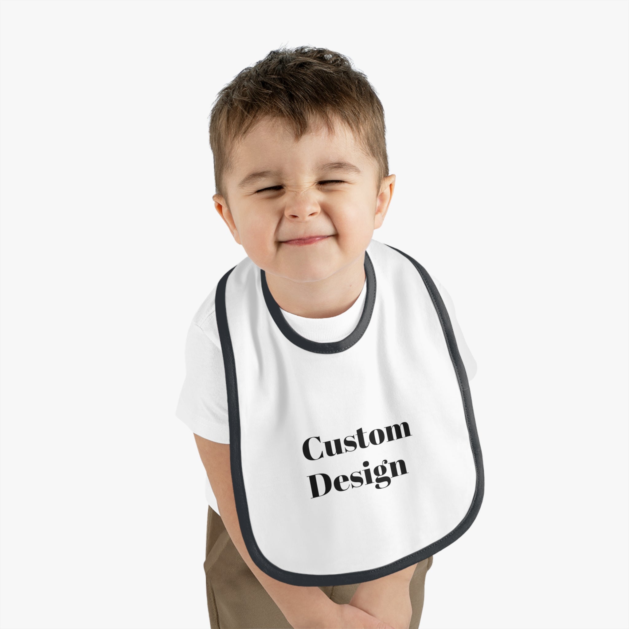 Baby Contrast Trim Jersey Bib