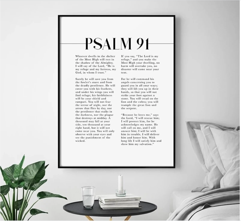 Psalm 91 Scripture Wall Art Home Decoration